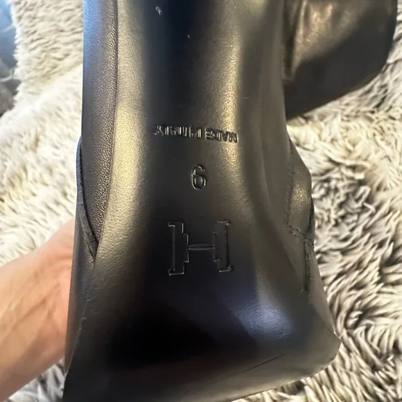 Halston Hertiage Olivia Over the Knee Leather Boots - Jet Black - Picture 6 of 12